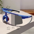 Blue cycling sunglasses with photochromic lenses for outdoor sports and mountain biking - Blue Frame Photochromic