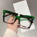 Retro butterfly blue light glasses with emerald green and tortoise shell frame - Green Frame Transparent Lens