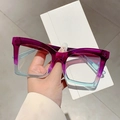 Fashionable gradient purple and blue butterfly frame anti-blue light glasses for women - Purple Frame Clear Lens