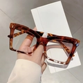 Retro oversized tortoiseshell butterfly frame blue light glasses for women and men - Tortoise Frame Clear Lens