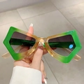 Gafas de sol mariposa extragrandes con degradado verde y protección UV400 - Montura Verde Amarilla Lente Gris Degradada