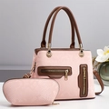 Borsa a mano rosa con motivo a serpente, hardware dorato e finiture in pelle marrone - Rosa