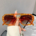 Gafas de sol cuadradas retro carey ámbar con doble puente y lentes marrones degradadas - Montura Carey Lentes Marrones