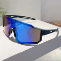 Gafas de sol deportivas de ciclismo con montura negra mate y lentes degradadas - Marco Negro Lentes de Espejo Azul