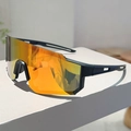 Gafas de sol deportivas para ciclismo con lentes naranjas espejo y montura negra mate - Montura Negra Lentes de Mercurio Rojo