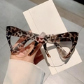 Retro tortoiseshell cat-eye glasses frame with oversized leopard print for women - Leopard Frame