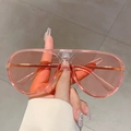 Gafas de sol aviador rosas transparentes con puente dorado y montura de resina - Montura Rosa / Lentes Rosas