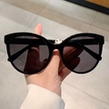 Gafas de sol cat-eye de gran tamaño con montura negra brillante y cristales oscuros - Montura Negra Lentes Grises