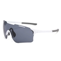 Gafas de sol de ciclismo blancas con lentes grises para deportes profesionales al aire libre - Lentes Gris Negro (Montura Blanca/Patas Grises)