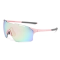 Outdoor sports cycling sunglasses with pink frame and iridescent colorful coated lens - Pink Mirror Lens (Pink Grey Patchwork Legs)