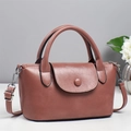 Sac à main rétro vieux rose en similicuir avec bandoulière amovible et poignée élégante - Rose