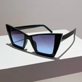 Occhiali da sole cat eye con montatura nera geometrica e lenti sfumate viola-blu - Montatura Nera Lenti Blu-Grigio Accessori Neri