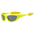Occhiali da sole sportivi Y2K montatura giallo neon lenti grigie e punte arancioni - Montatura Verde Frutta Lente Grigia Stanghetta Arancione
