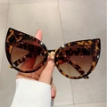 Vintage cat eye sunglasses in tortoiseshell frame with brown gradient lenses - Leopard Frame Gradient Tea Lens