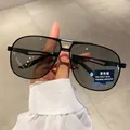 Gafas de sol aviador negras polarizadas con lentes fotocromáticas para conducir a diario - Puente Negro Lentes Fotocromáticas