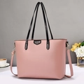 Borsa tote rosa minimalista con manici neri e tracolla regolabile per uso quotidiano - Rosa
