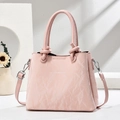 Rosa Handtasche mit Marmormuster, Knotengriff und verstellbarem Riemen für das Büro - Rosa