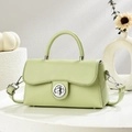 Minimalist light green crossbody bag with silver ring lock in a high-quality setting - Green