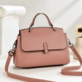 Elegante altrosa Handtasche mit Lychee-Struktur, verstellbarem Riemen und praktischem Griff - Rosa