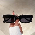 Detail view of the ZN3619 square sunglasses showing the inner frame specs and CE mark - Bright Black / Gray