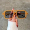 Occhiali da sole squadrati oversize con montatura arancione brillante e lenti grigie - Montatura Arancione Lenti Grigio Chiaro