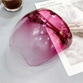 Pink purple transparent anti-fog face shield with integrated eyeglass frame and nose bridge - Purple
