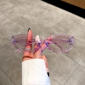 Occhiali da sole ovali viola trasparenti con montatura sottile in PC stile retrò - Montatura Viola Gelatina Lenti Viola