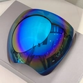Protective face shield with blue and purple colorful gradient mirrored coating - Grey Frame Blue Mirrored Lens