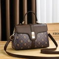 Retro brown monogram handbag with gold hardware and adjustable strap for daily use - Retro Monogram Coffee (Coffee 1)