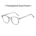 Occhiali tondi ultraleggeri in TR90 grigio trasparente con stanghette in metallo - Grigio Trasparente