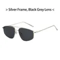 Classic silver metal aviator sunglasses with black-grey lenses and double bridge frame - Silver Frame Black Grey Lens
