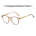 Monture ronde TR90 couleur thé transparent avec branches dorées au design vintage chic - Thé Transparent