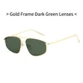 Classic pilot sunglasses with gold metal frame and dark green lenses for women - Gold Frame Dark Green Lenses