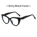 Montatura per occhiali cat-eye in TR90 nero lucido con cerniere a molla da donna - Montatura nero lucido