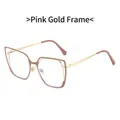 Occhiali anti-luce blu da donna con montatura cat-eye in metallo color oro rosa - Oro Rosa