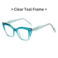 Chic TR90 butterfly frame blue light glasses in transparent gradient lake green finish - Transparent Green