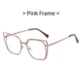 Occhiali cat eye in metallo rosa con lenti anti-luce blu e montatura irregolare - Montatura Rosa