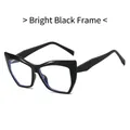 Montatura occhiali cat eye TR90 nero lucido con lenti anti luce blu e cerniere a molla - Montatura nero lucido