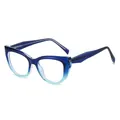 Montatura per occhiali cat-eye TR90 alla moda con sfumatura blu-verde elegante - Montatura Sfumata Blu