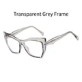 Occhiali gatto chic con montatura TR90 grigio trasparente e cerniere a molla flessibili - Grigio Trasparente