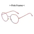Lunettes anti-lumière bleue polygonales rose mat élégantes avec monture en métal - Rose