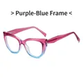 Occhiali anti luce blu cat-eye con montura TR90 sfumata dal viola al blu trendy - Montatura Blu Viola