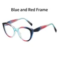 Occhiali anti luce blu cat eye con montatura TR90 sfumata blu e rossa da donna - Montatura Sfumata Blu Rosso