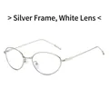 Lunettes de soleil à monture argentée et verres clairs, design ovale en métal chic - Monture Argentée Verres Transparents