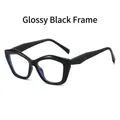 Occhiali anti luce blu TR90 gatto retrò con montatura in nero lucido elegante - Montatura nero lucido
