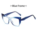 Montatura per occhiali cat-eye in TR90 blu sfumato con cerniere a molla da donna - Montatura blu