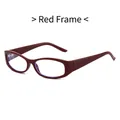 Occhiali anti-luce blu retrò bordeaux con elegante montatura ovale per computer - Montatura Rossa
