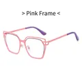 Stylish cat-eye pink metal frame glasses with purple temple tips for women - Pink Frame