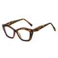 Occhiali anti-luce blu cat-eye con montatura tartarugata e cerniere a molla in TR90 - Montatura Tartarugata