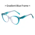 Cat eye glasses featuring gradient blue and purple TR90 frame with spring hinges - Gradient Blue Frame